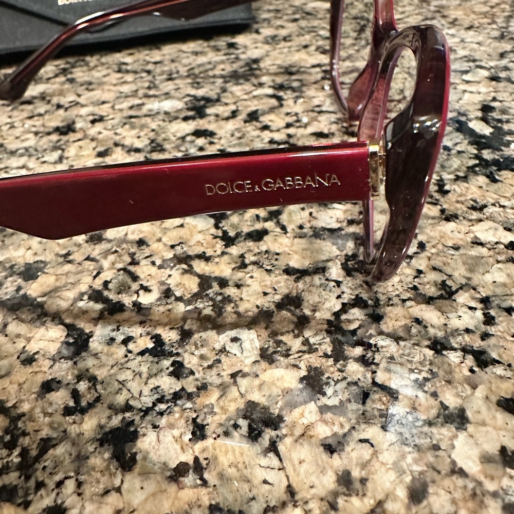 Dolce & Gabbana Women's Burgundy Cat-Eye Glasses - Picture 7 of 7